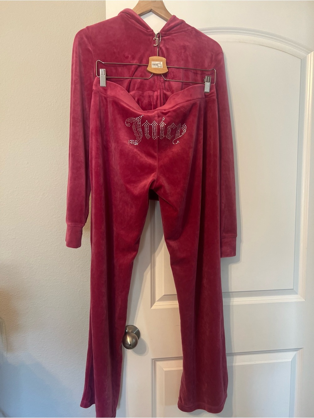 Juicy Couture Women's Velour Track Pants - Hot Pink